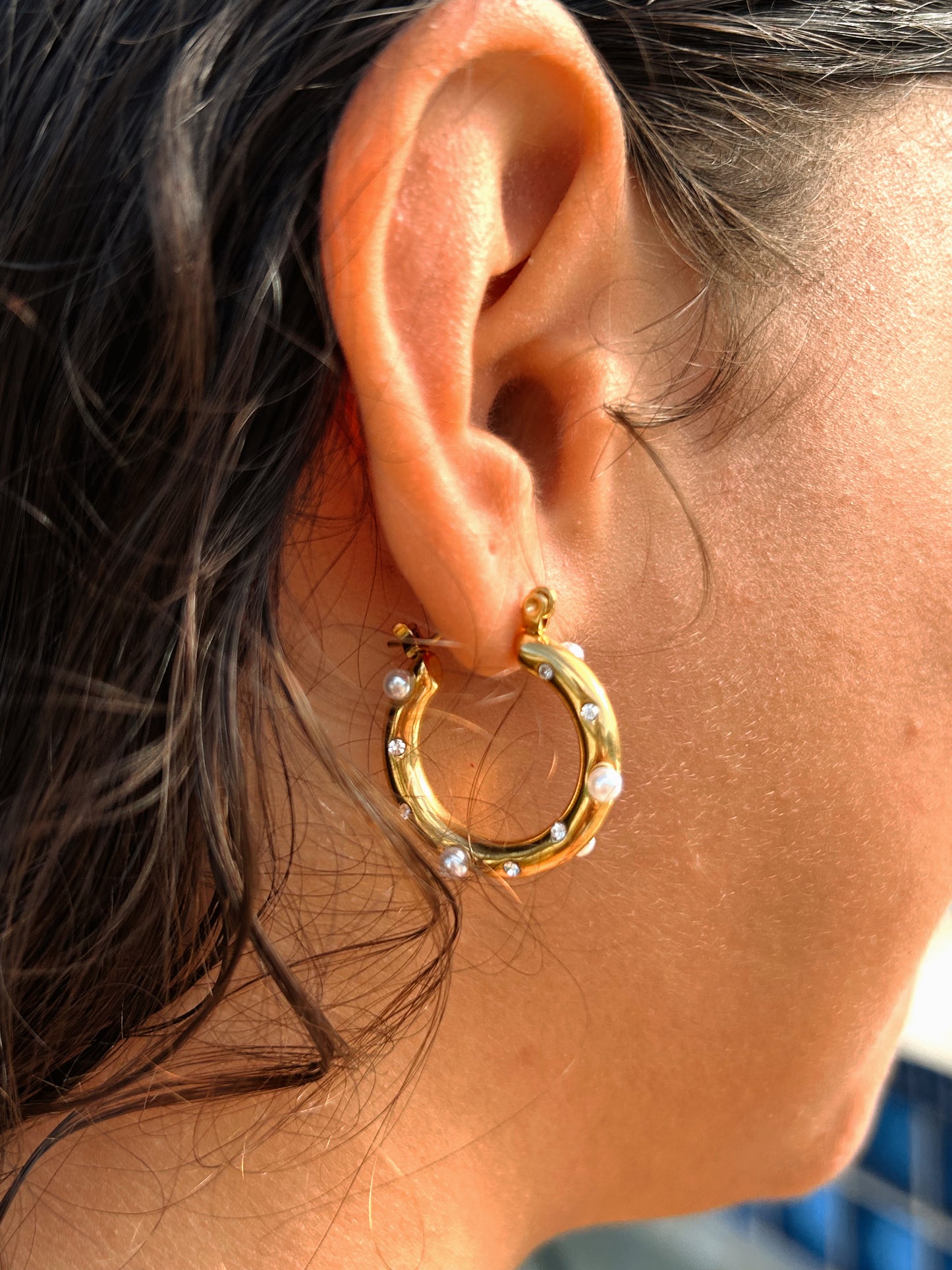 Golden Pearly Earrings