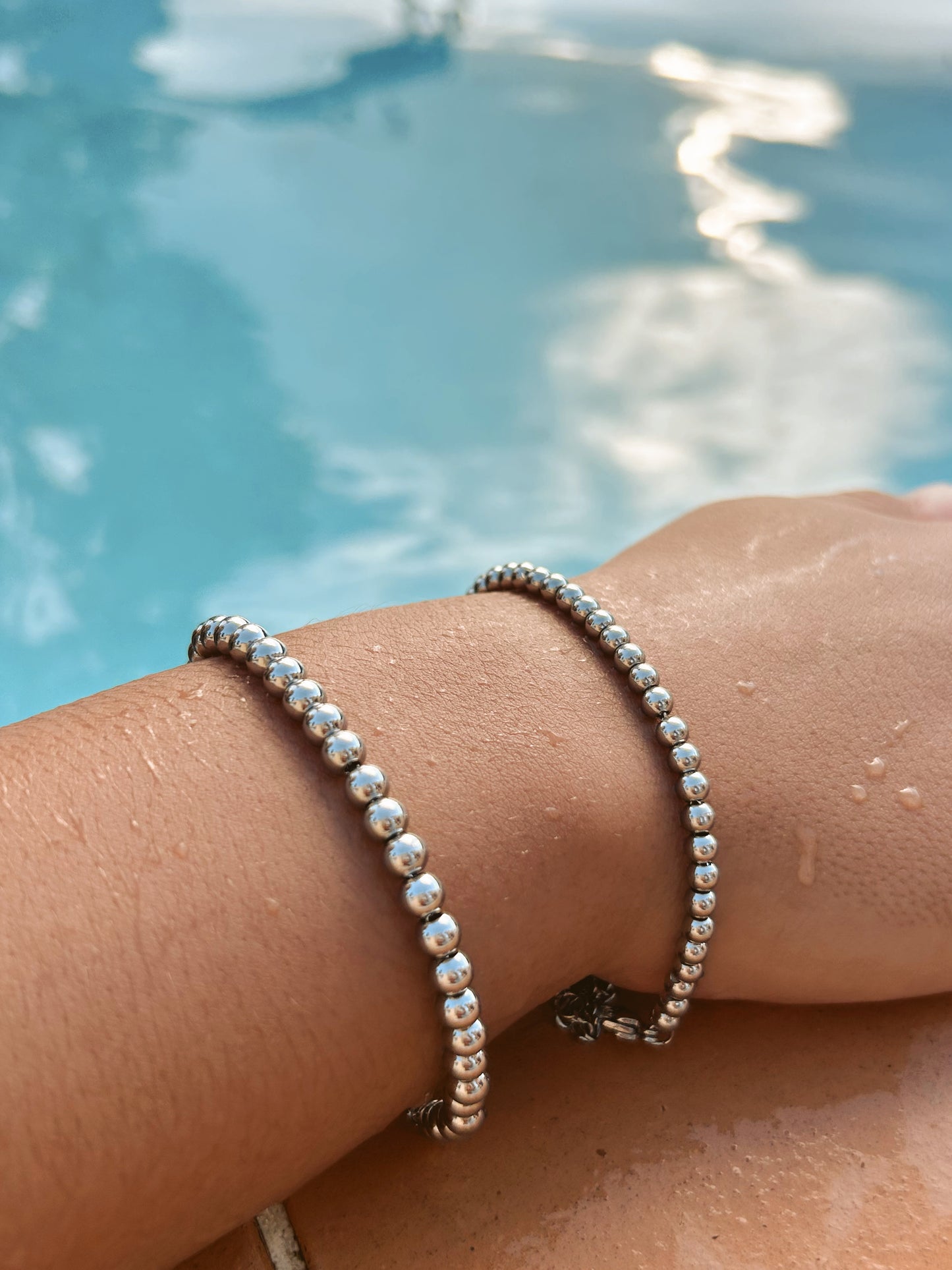 Zoe - Silver Bracelet (Large Beads)