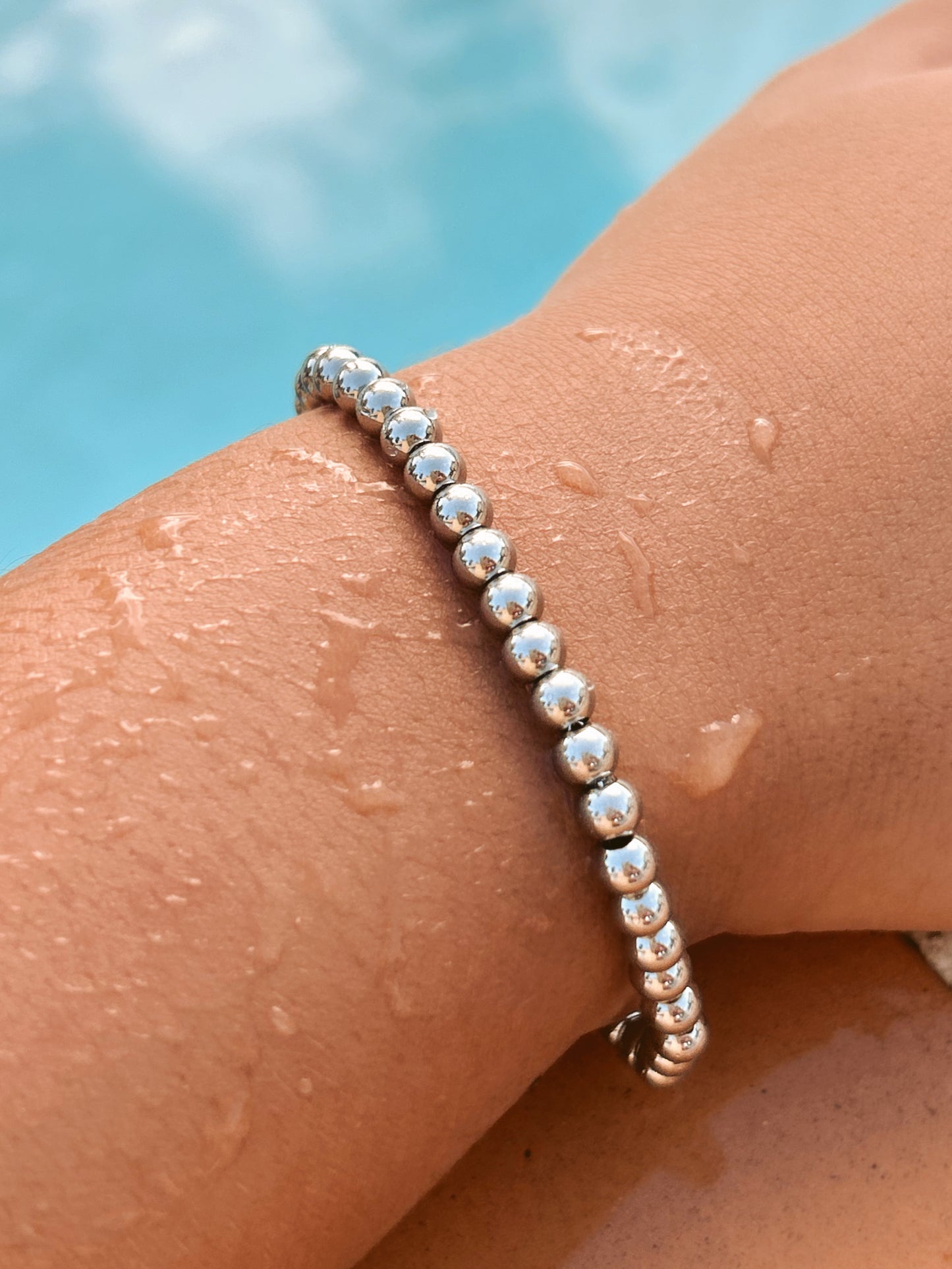 Zoe - Silver Bracelet (Large Beads)