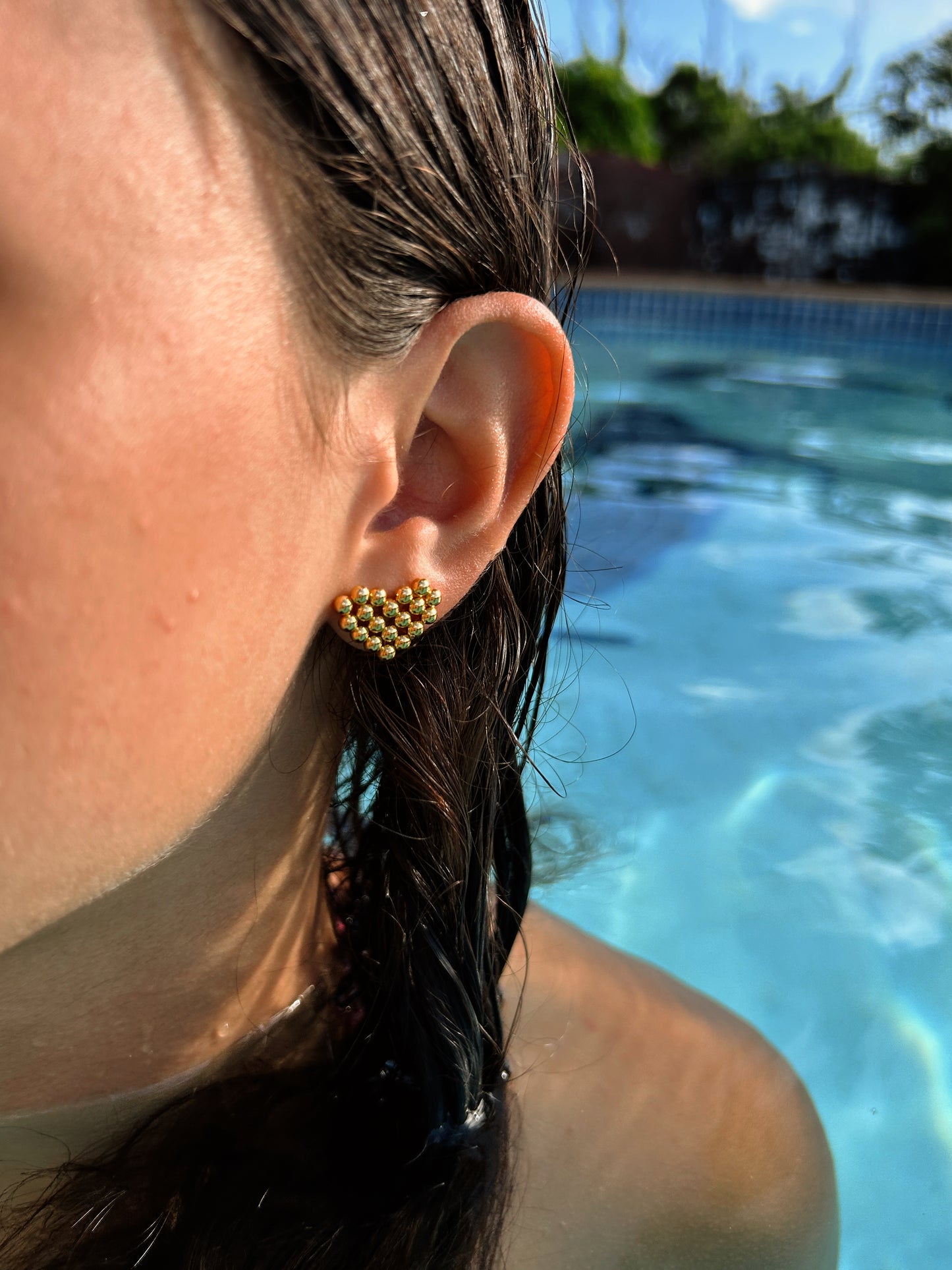 Heart beads earrings